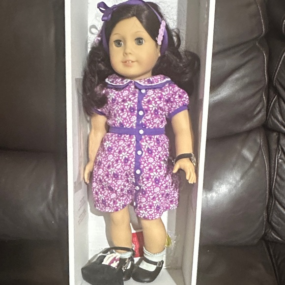 American Girl Doll in Purple Floral Dress - Picture 3 of 5
